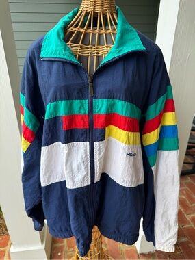 Vintage 90s HEAD Colorblock Windbreaker Jacket XL Oversized Retro Streetwear 🌈